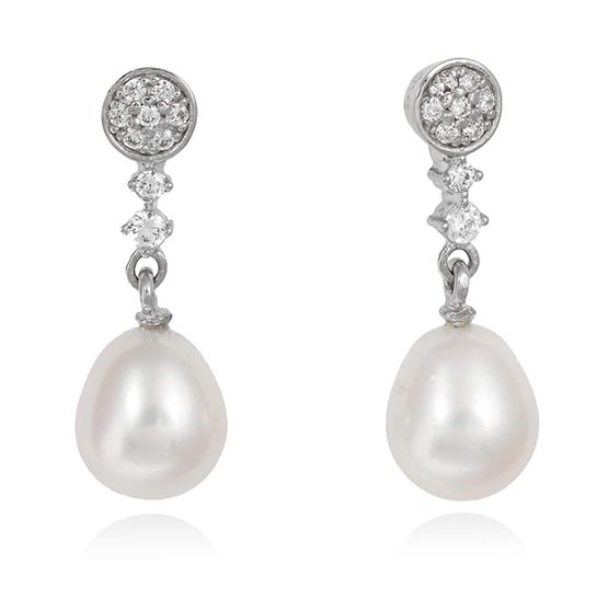 Pendientes plata perla Marina Garcia 90263PB