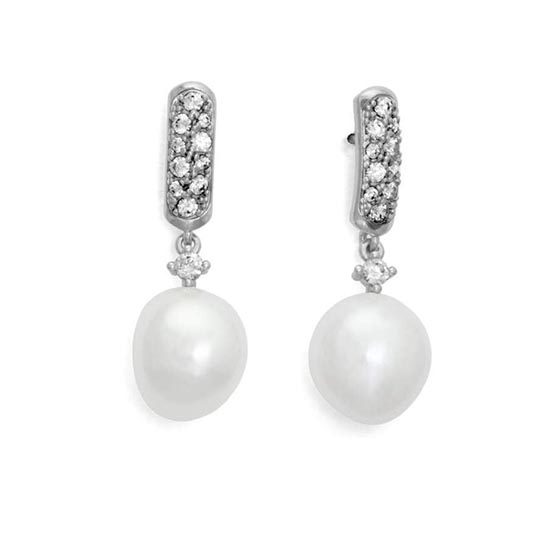 Pendientes plata perla Marina Garcia 9184PBB