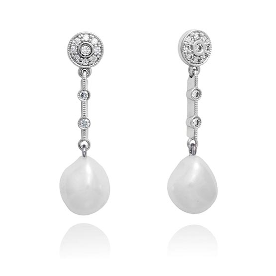 Pendientes plata perla Marina Garcia 9230PT