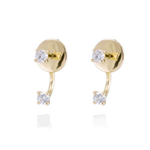 Pendientes oro amarillo con diamantes dobles A2430PA Joyería Rincón