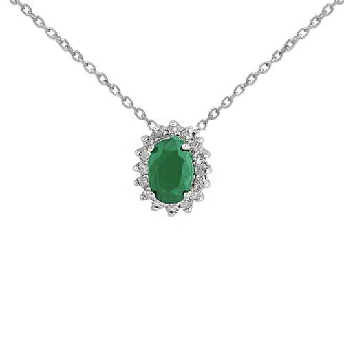 Colgante esmeralda y diamantes 543116 Joyería Rincón