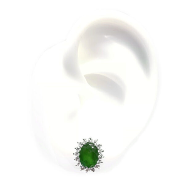 Pendientes esmeralda y diamantes orla oreja Joyeria Rincon