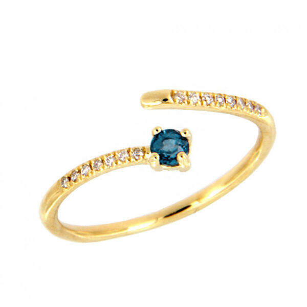 Anillo diamantes y zafiro oro amarillo D56-7358-Z-S Joyería