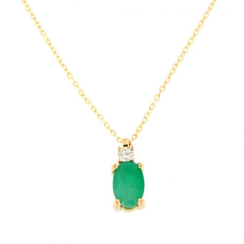 Colgante esmeralda y diamante oro amarillo DO60-1814-E Joyería Rincón valladolid
