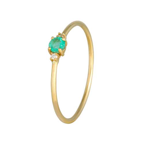 anillo esmeralda y diamantes oro 552406 Joyería Rincón