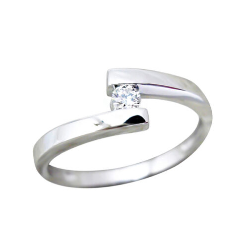 Anillo oro blanco diamante DC013480-Joyeria Rincon
