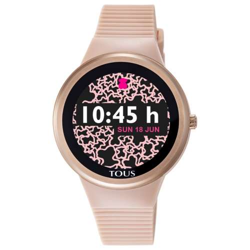 Reloj TOUS Rond Connect de acero IP rosado con correa de silicona nude 100350685 Joyería Rincón