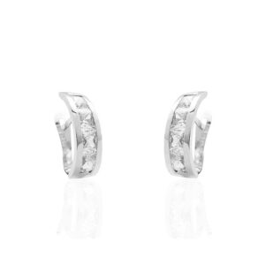 Pendientes oro blanco circonitas carril 53-33-1A Joyería Rincón