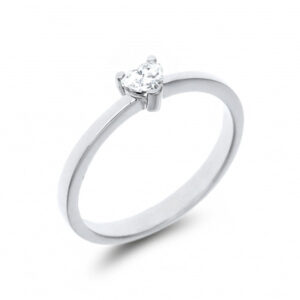 Anillo diamante oro blanco talla corazon DG462912 Joyeria Rincon