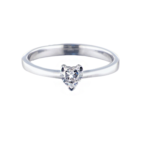 Anillo diamante oro blanco talla corazon DG462912 Joyeria Rincon tb