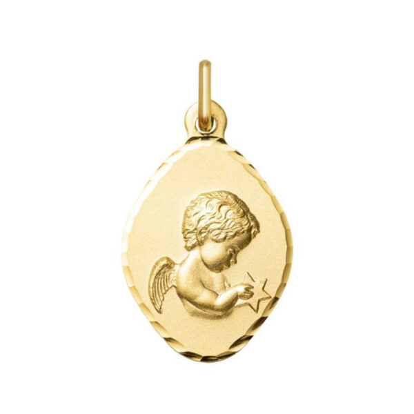 Medalla oro angelito comunión rombo 1412415N04 Joyería Rincón