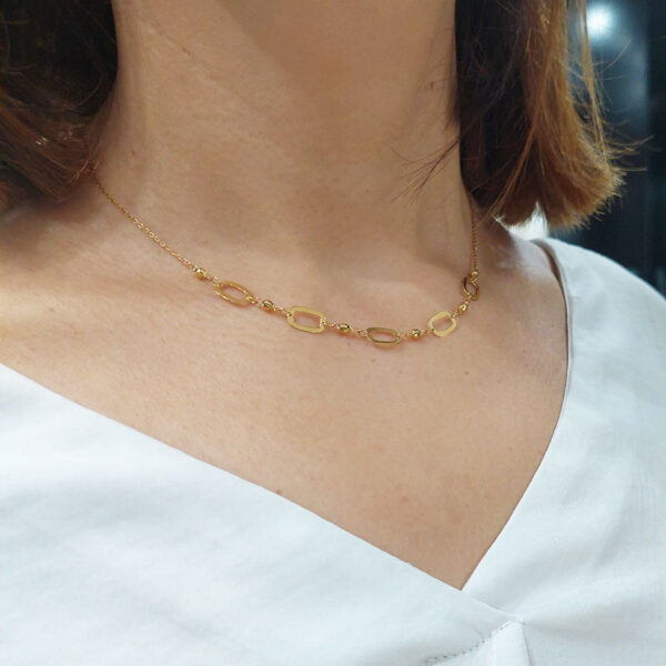 Gargantilla oro amarillo formas calado Joyería Rincón